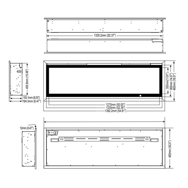 ActiveFlame Pro Series Black Diamond 50-in 5000 BTU Electric Fireplace