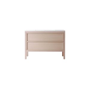 Agua Canada Irene 48-in Bleach Oak Wood Veneer 2-Drawer Freestanding Vanity w/ White Solid Surface and Single Sink