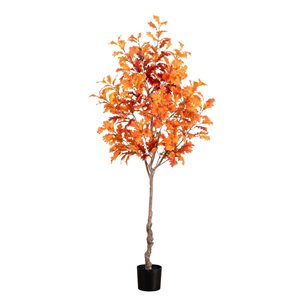 Nearly Natural 7-ft Autumn Oak Artificial Tree