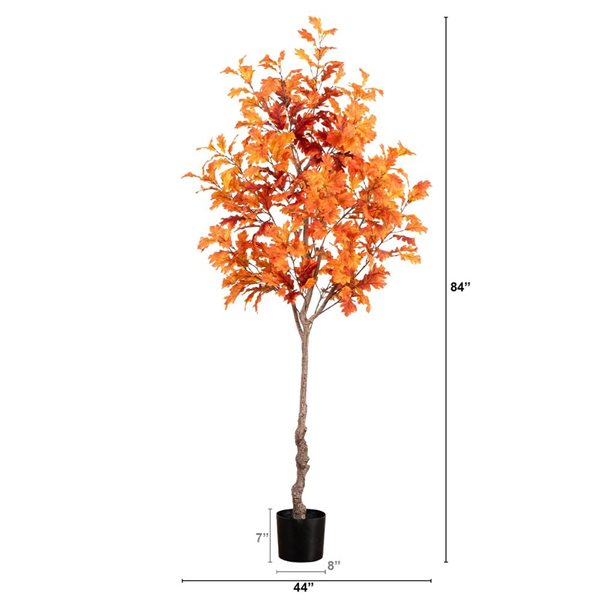 Nearly Natural 7-ft Autumn Oak Artificial Tree