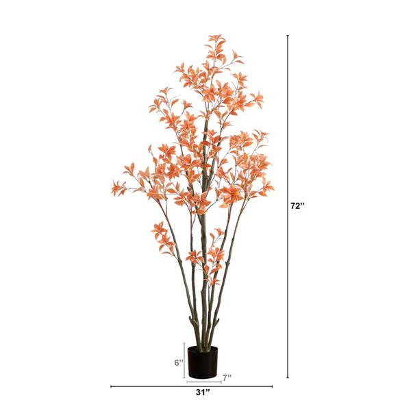 Nearly Natural 6-ft Autumn Pieris Artificial Tree