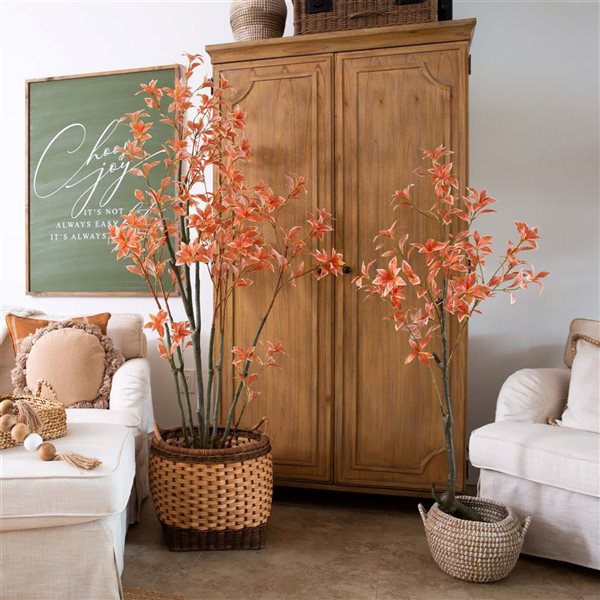 Nearly Natural 6-ft Autumn Pieris Artificial Tree