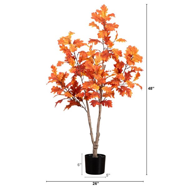 Nearly Natural 4-ft Autumn Oak Artificial Tree