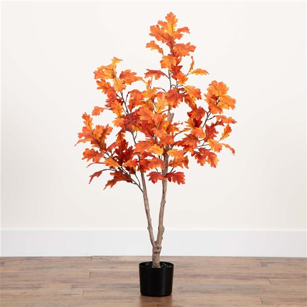 Nearly Natural 4-ft Autumn Oak Artificial Tree