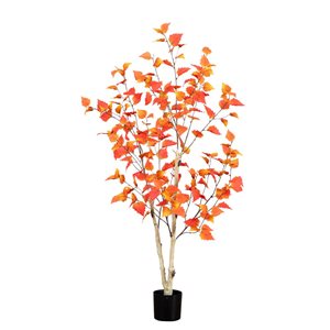 Nearly Natural 4-ft Autumn Birch Artificial Tree