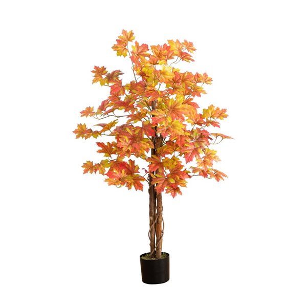 Nearly Natural 4-ft Autumn Deluxe Maple Artificial Tree