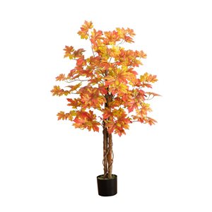 Nearly Natural 4-ft Autumn Deluxe Maple Artificial Tree
