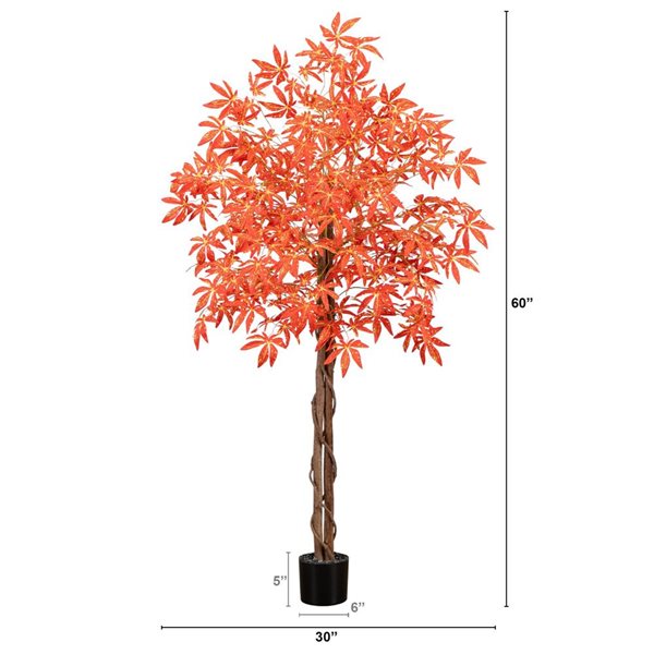 Nearly Natural 5-ft Autumn Vibrant Maple Artificial Tree
