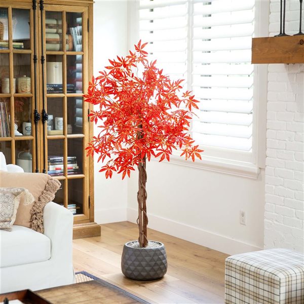 Nearly Natural 5-ft Autumn Vibrant Maple Artificial Tree