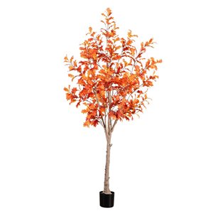 Nearly Natural 8-ft Autumn Oak Artificial Tree