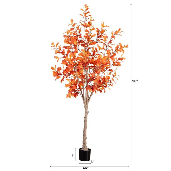 Nearly Natural 8-ft Autumn Oak Artificial Tree