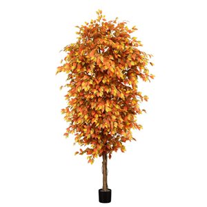 Nearly Natural 9-ft Autumn Ficus Artificial Tree