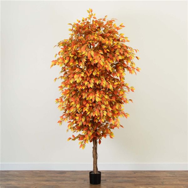 Nearly Natural 9-ft Autumn Ficus Artificial Tree
