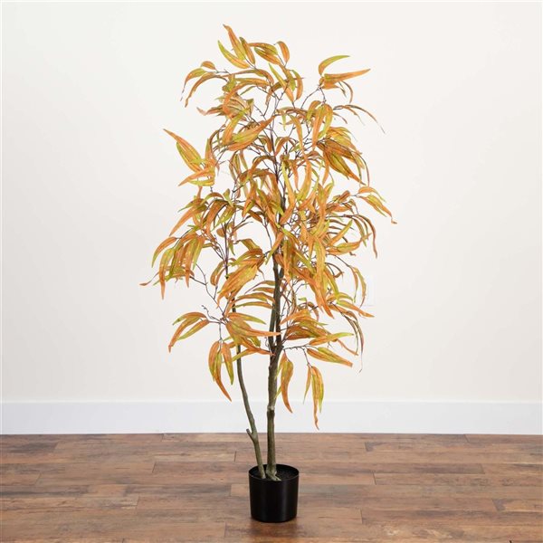 Nearly Natural 5-ft Autumn Wispy Eucalyptus Artificial Tree