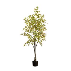 Nearly Natural 6-ft Autumn Nandina Artificial Tree