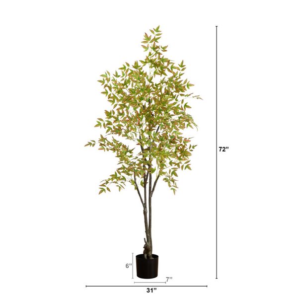 Nearly Natural 6-ft Autumn Nandina Artificial Tree