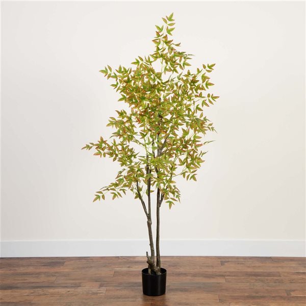Nearly Natural 6-ft Autumn Nandina Artificial Tree
