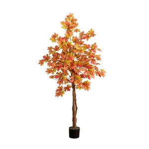 Nearly Natural 5-ft Autumn Deluxe Maple Artificial Tree
