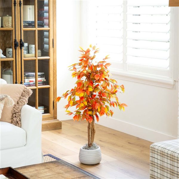 Nearly Natural 3-ft Autumn Ficus Artificial Tree