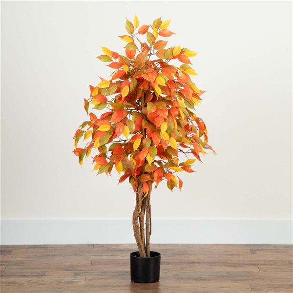 Nearly Natural 3-ft Autumn Ficus Artificial Tree