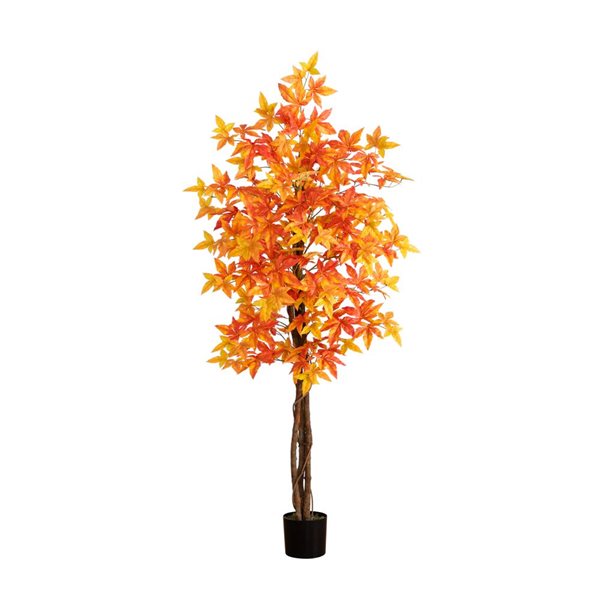 Nearly Natural 6-ft Autumn Deluxe Maple Artificial Tree