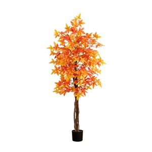 Nearly Natural 6-ft Autumn Deluxe Maple Artificial Tree