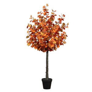 Nearly Natural 6-ft Autumn Lush Maple Artificial Tree