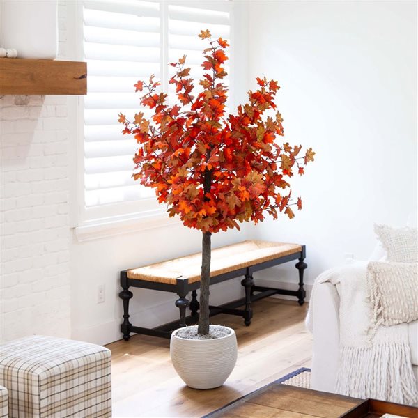 Nearly Natural 6-ft Autumn Lush Maple Artificial Tree
