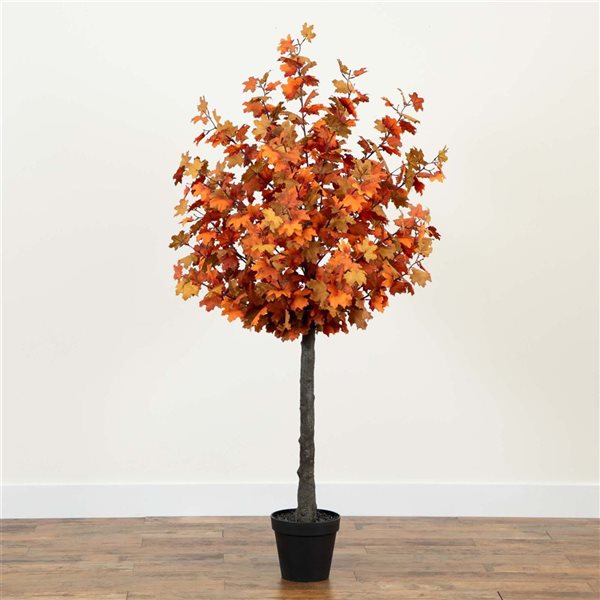Nearly Natural 6-ft Autumn Lush Maple Artificial Tree