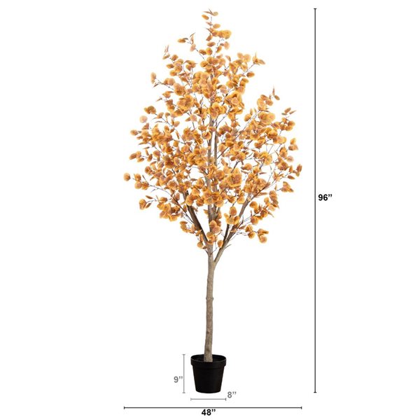 Nearly Natural 8-ft Artificial Autumn Fall Eucalyptus Tree