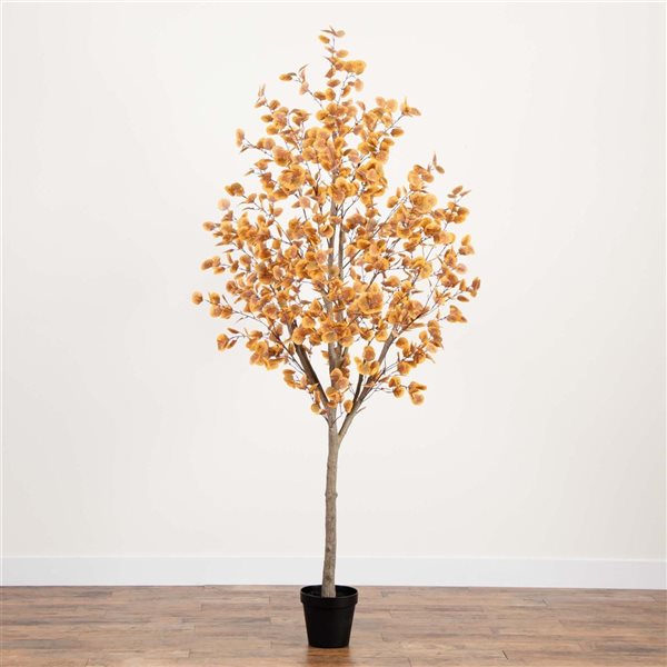 Nearly Natural 8-ft Artificial Autumn Fall Eucalyptus Tree