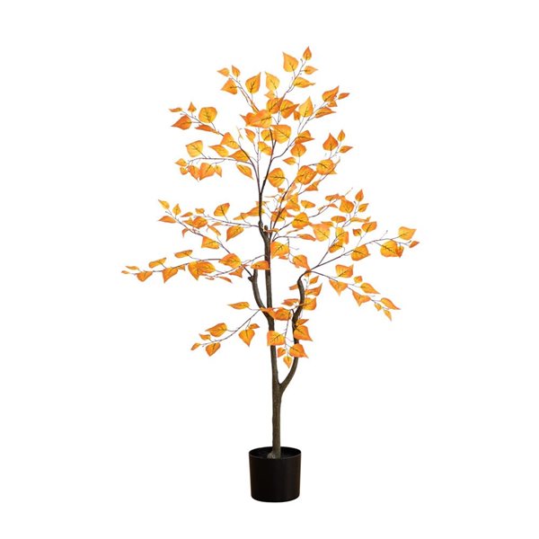Nearly Natural 4-ft Autumn Birch Leaf Artificial Tree