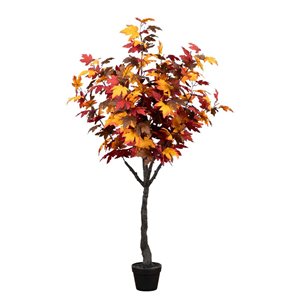 Nearly Natural 5-ft Autumn Smoky Maple Artificial Tree