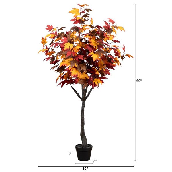 Nearly Natural 5-ft Autumn Smoky Maple Artificial Tree
