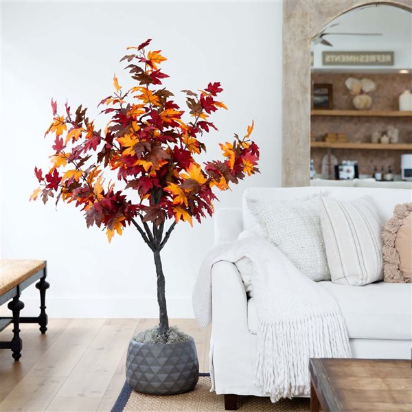 Nearly Natural 5-ft Autumn Smoky Maple Artificial Tree