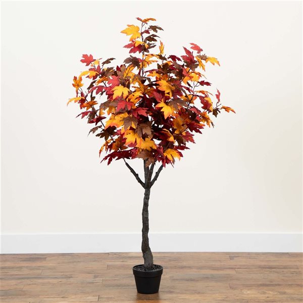 Nearly Natural 5-ft Autumn Smoky Maple Artificial Tree