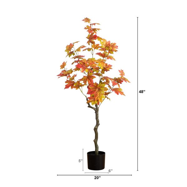 Nearly Natural 4-ft Autumn Maple Artificial Tree