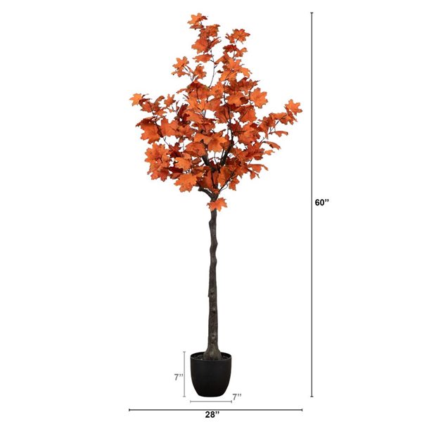Nearly Natural 5-ft Autumn Rustic Maple Artificial Tree