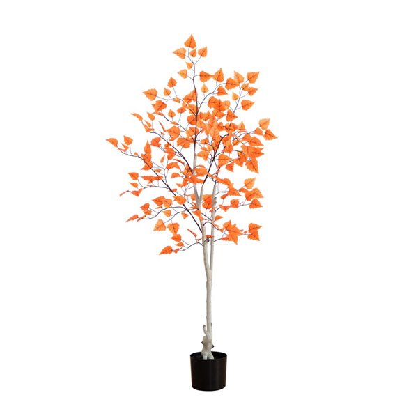 Nearly Natural 5-ft Autumn Paper Birch Artificial Tree