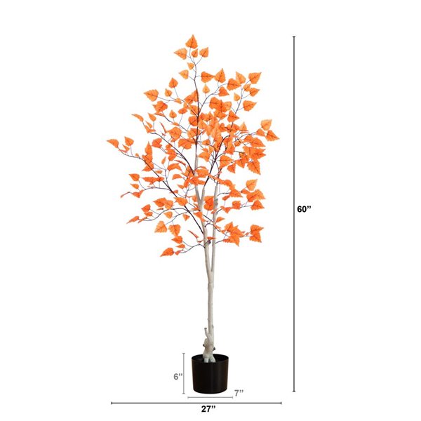 Nearly Natural 5-ft Autumn Paper Birch Artificial Tree