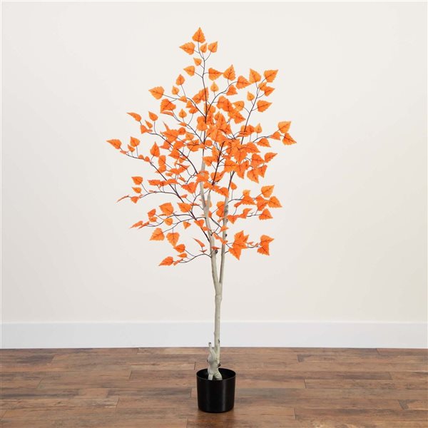 Nearly Natural 5-ft Autumn Paper Birch Artificial Tree
