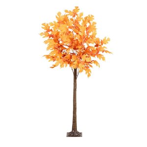Nearly Natural 6-ft Pre-Lit Autumn Maple Artificial Tree with 300 Warm White LED Lights