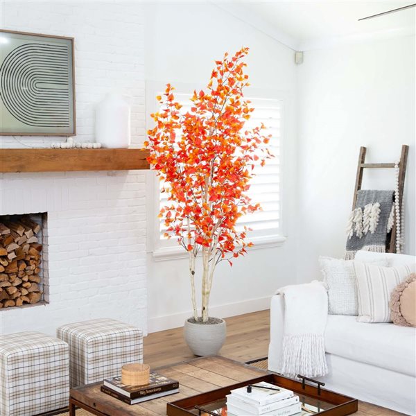 Nearly Natural 9-ft Autumn Birch Artificial Tree