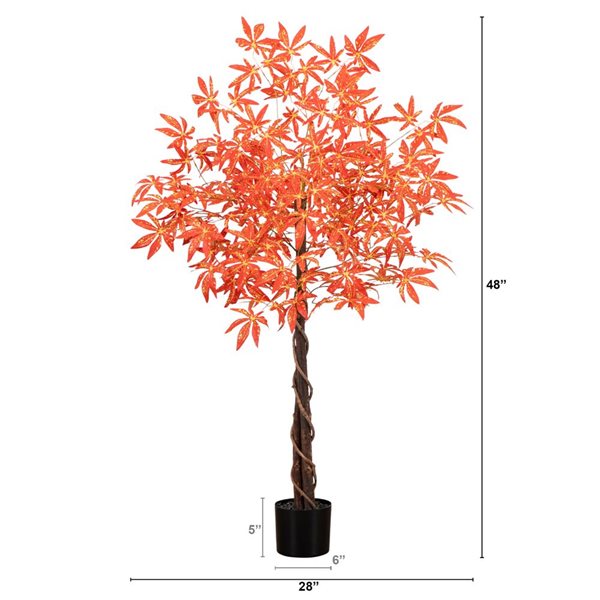 Nearly Natural 4-ft Autumn Vibrant Maple Artificial Tree