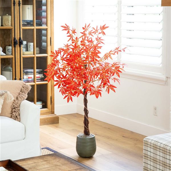 Nearly Natural 4-ft Autumn Vibrant Maple Artificial Tree