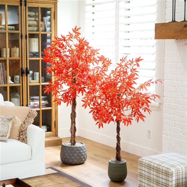 Nearly Natural 4-ft Autumn Vibrant Maple Artificial Tree