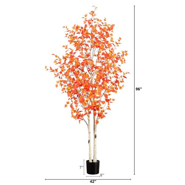 Nearly Natural 8-ft Autumn Birch Artificial Tree
