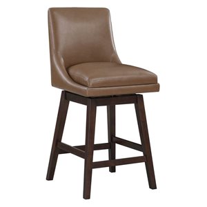 OSP Home Furnishings Allingham 26-in Brown Swivel Counter Stool