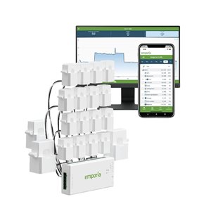 Moniteur d'énergie à 16 capteurs Vue Emporia 3e gén., système triphasé