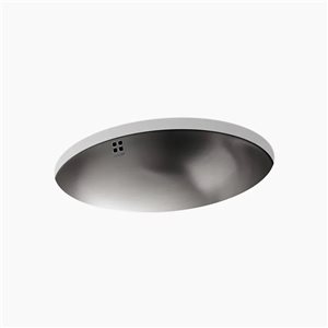 Lavabo de salle de bain à encastrer/sous plan Bachata de KOHLER 20 po ovale, acier inoxydable